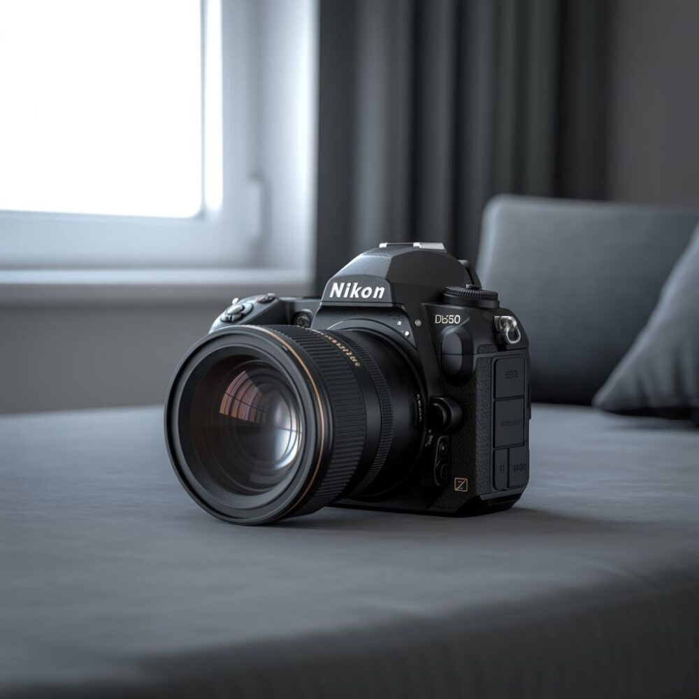 aparat Nikon z obiektywem do portretów