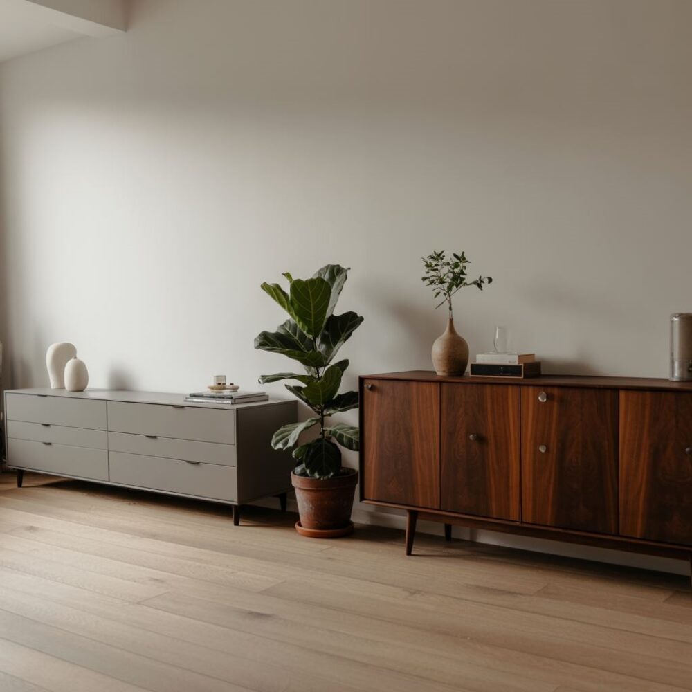 aranżacja komód w pokoju dziennym