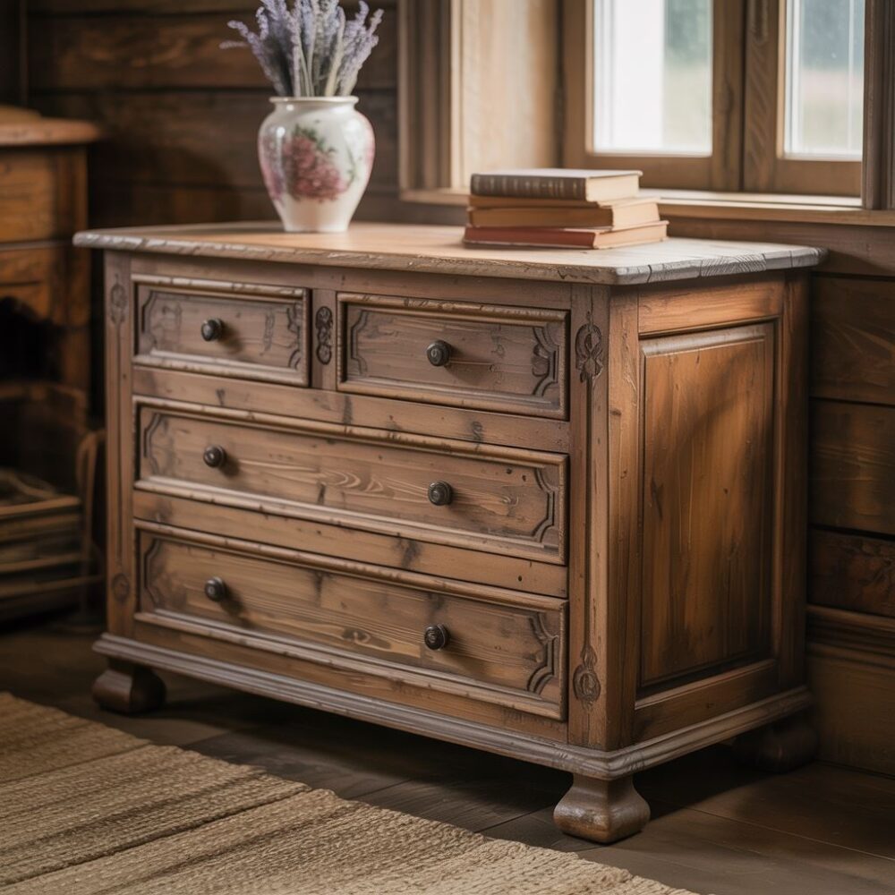 drewniana komoda vintage