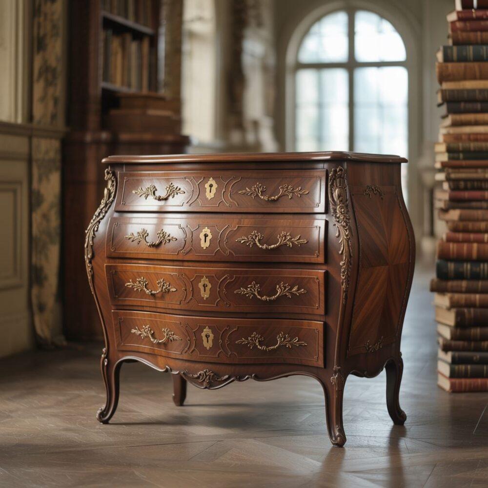 drewniana komoda w stylu ludwikowskim
