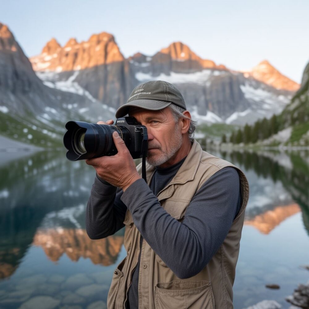 fotografia gór z szerokim obiektywem