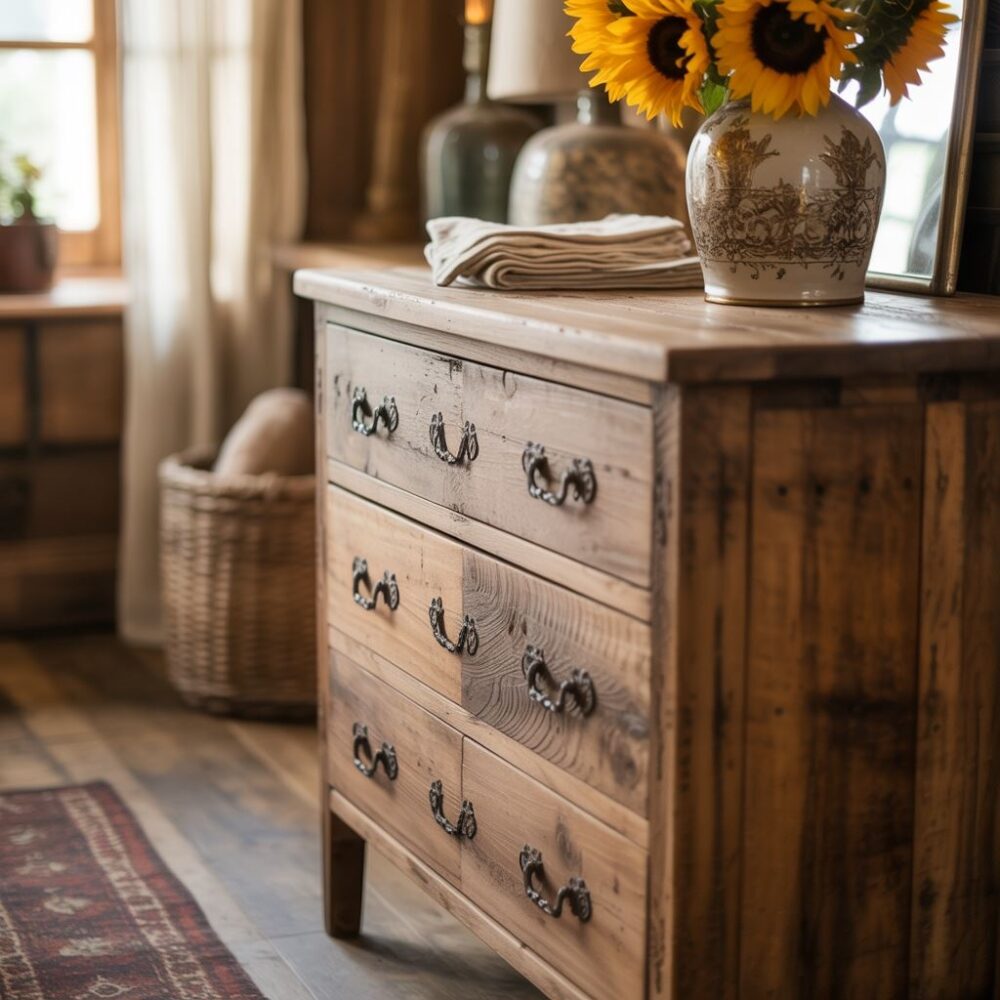 komoda w jasnym wnętrzu