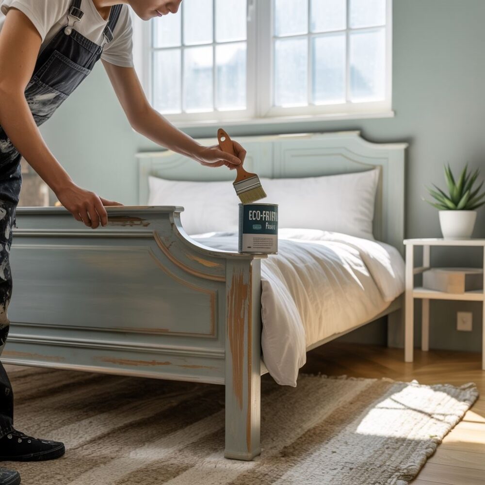 malowanie łóżka drewnianego