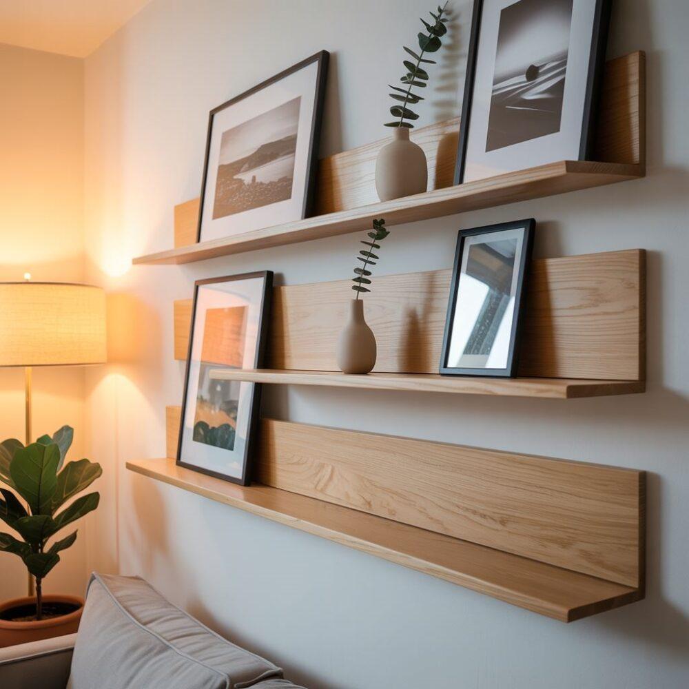 ozdobiona ściana w salonie