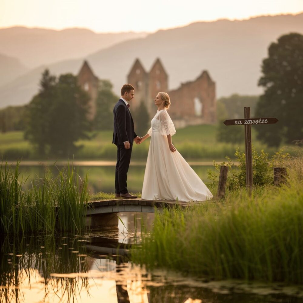 para młoda nad jeziorem