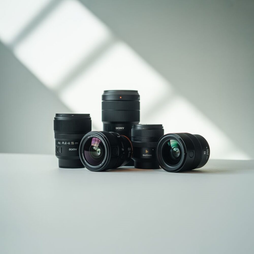 różne typy obiektywów do Sony